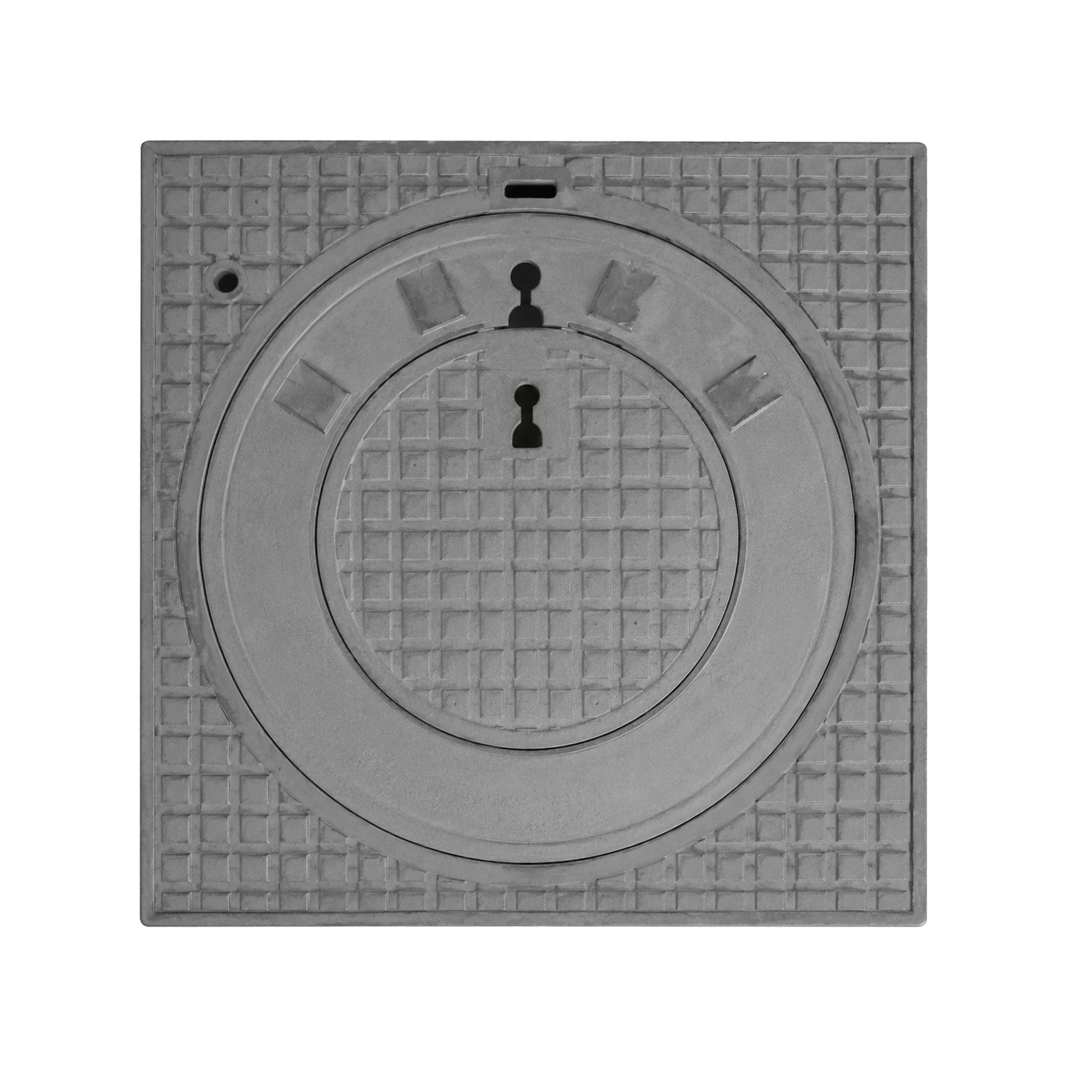 ChenXing square manhole cover and frame on white background
