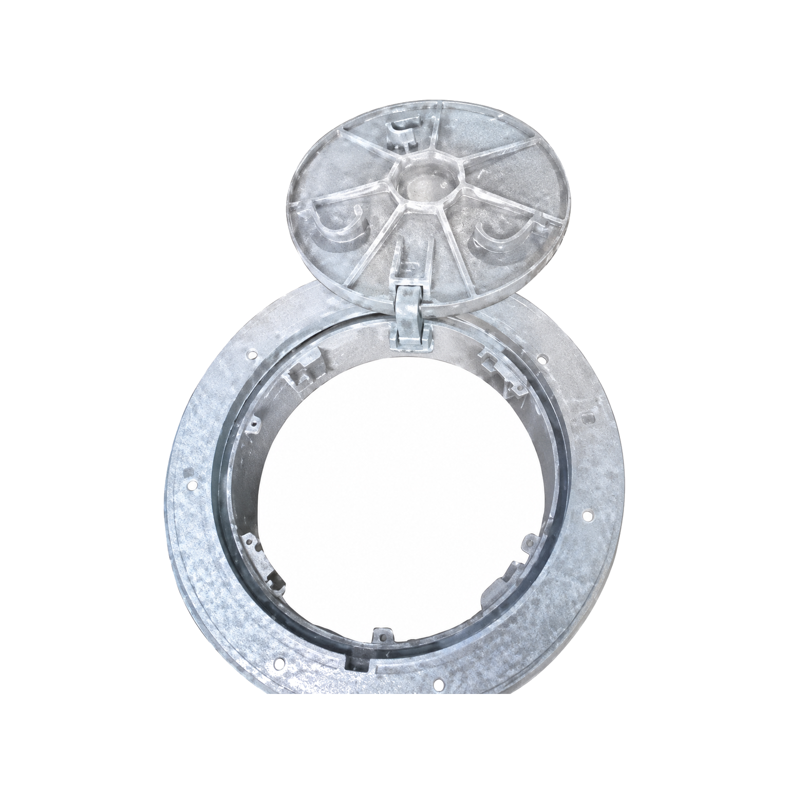 ChenXing SBJ-0401 Ductile Iron Manhole Cover white background product image SBJ-0401_铸铁井盖_01