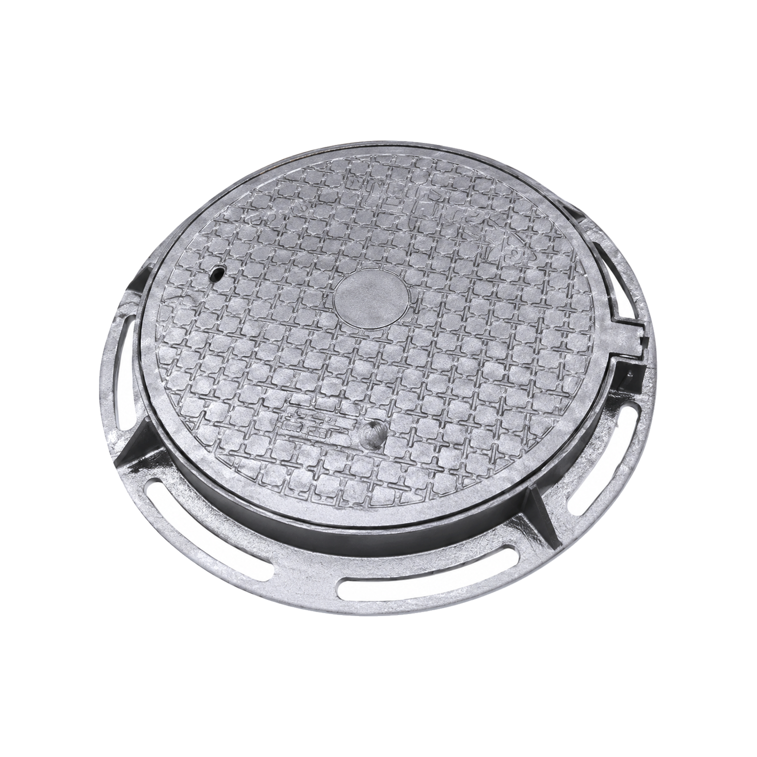 ChenXing SBJ-0401 Ductile Iron Manhole Cover white background product image SBJ-0401_铸铁井盖_05